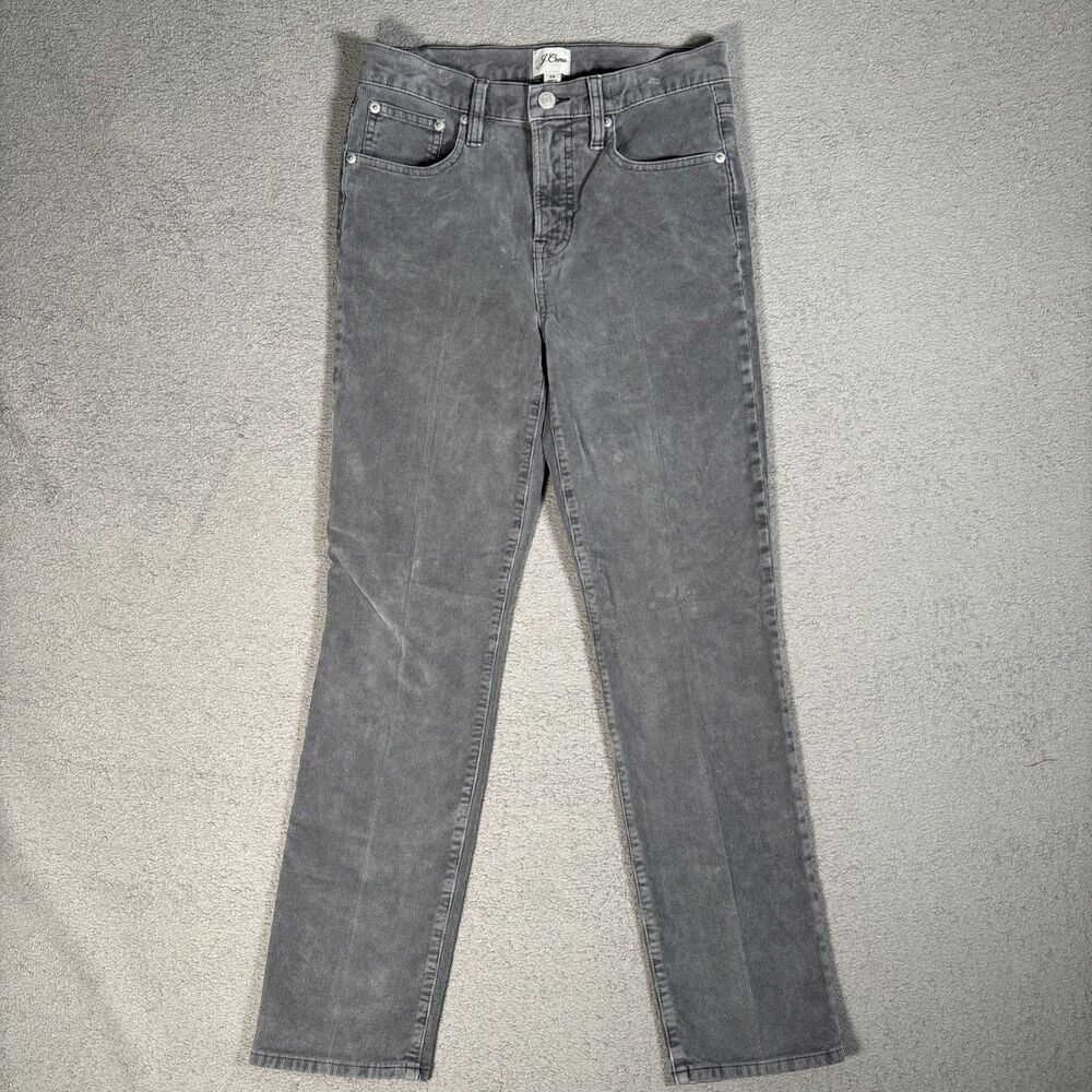 J Crew Women’s Size 26 Corduroy Jeans 9”‎ Vintage Straight Grey Pants Straight